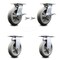 Service Caster 8 Inch Thermoplastic Rubber Caster Brakes/Swivel Locks and 2 Rigid SCC, 2PK SCC-35S820-TPRRD-SLB-BSL-2-R-2 - alternate 1